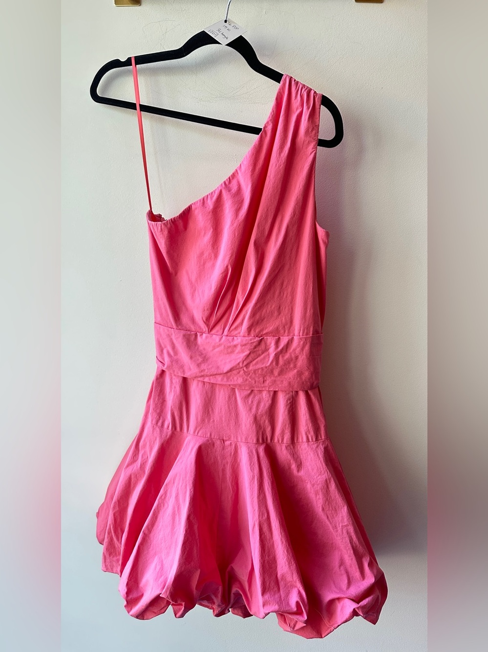 Derek Lam 10 Crosby, Pink One Shoulder Bubble Hem Dress Size 8 | 1487